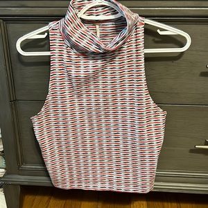 Free people crop top. Think material, turtle neck